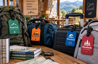 Etiquetas de viaje para empresas de outdoor