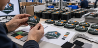 Muestra y producción de parches personalizados antes de la fabricación final