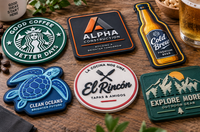 Posavasos de PVC personalizados a medida con diferentes formas, colores y relieves Posavasos de PVC personalizados a medida con diferentes formas, colores y relieves